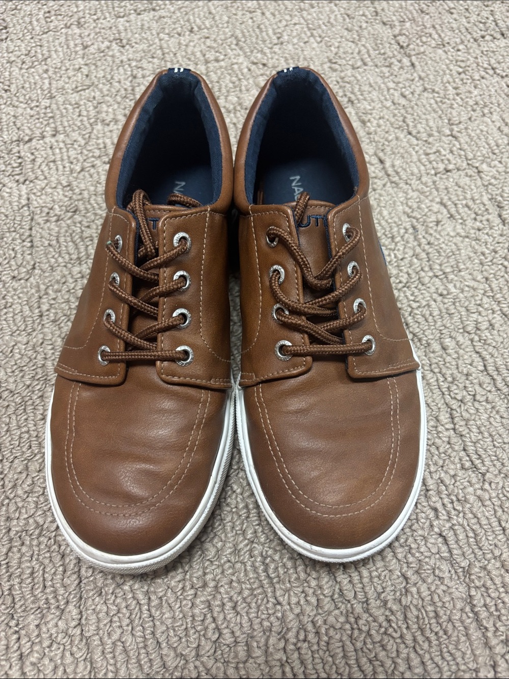 Brown Leather Casual Boys Sneakers